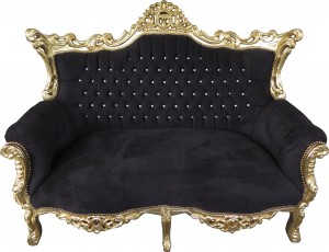 C asa-Padrino-Barock-2er-Sofa-Master-Schwarz-Bling-Bling-Glitzer-Steine-1a