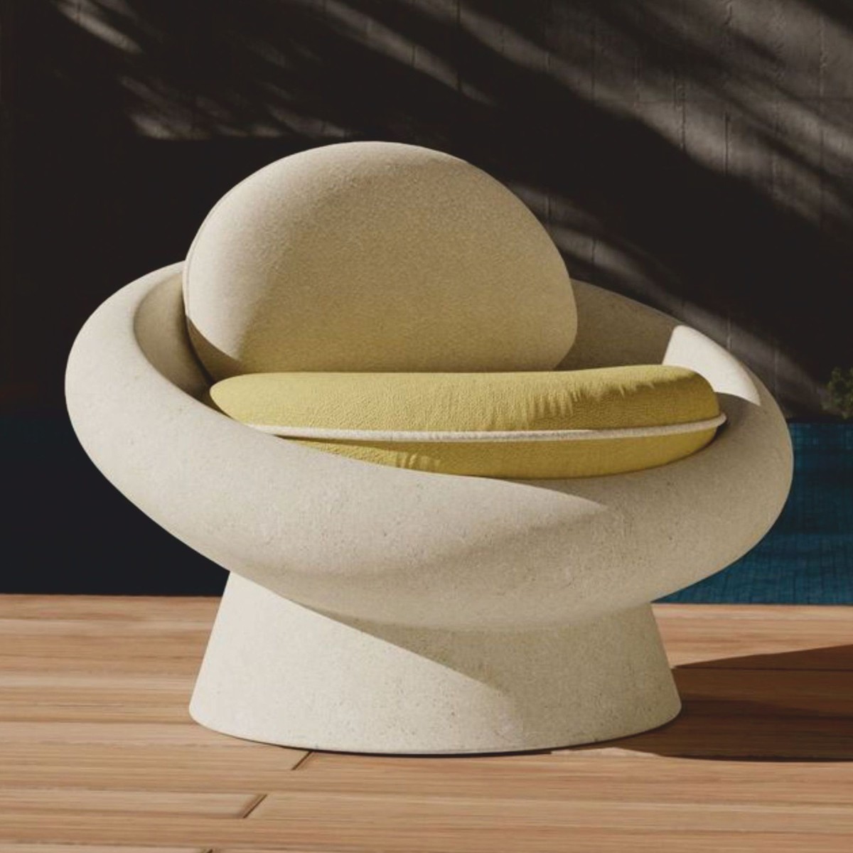 Luxus Outdoor Garten Beton Sessel von Casa Padrino – Exklusive Gartenmöbel für Luxushotels