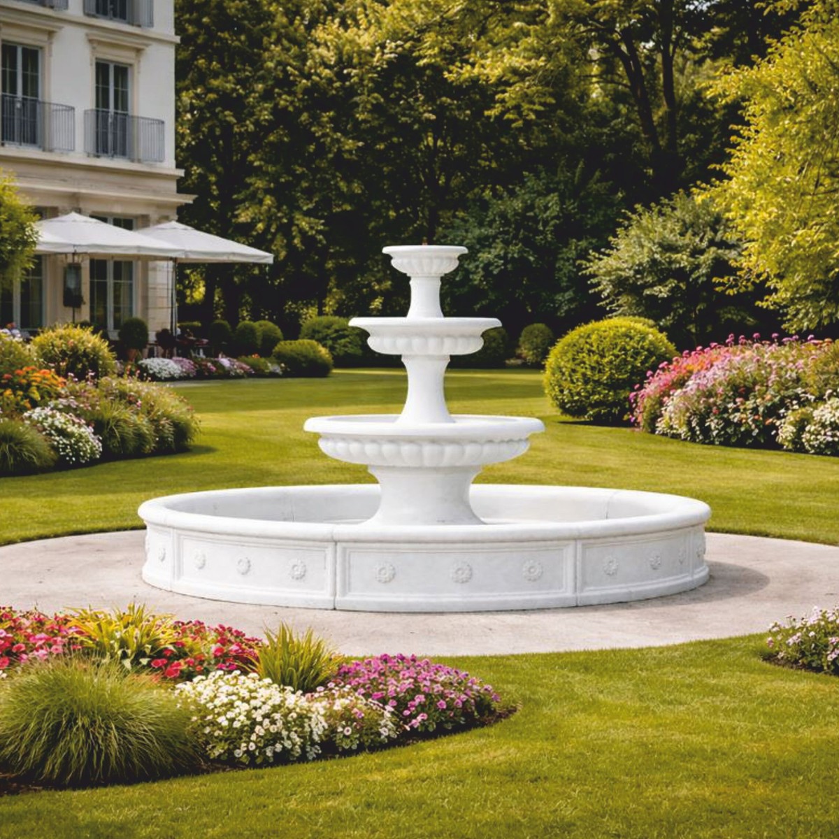 Casa Padrino Barock Garten Deko Springbrunnen – Luxuriöse Gartenarchitektur für exklusive Außenanlagen