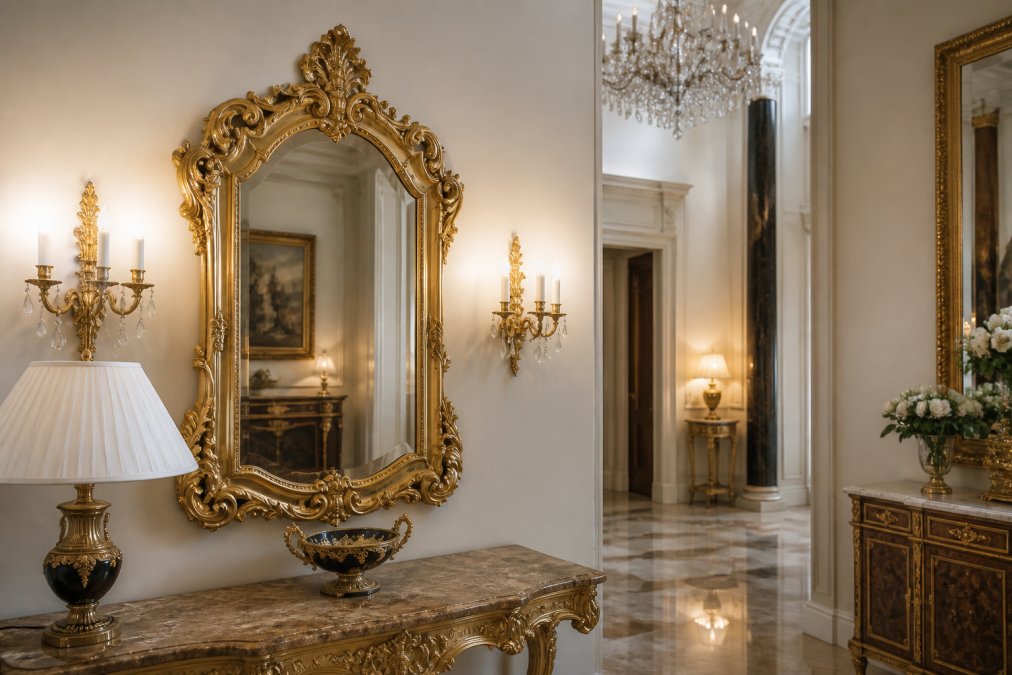 Goldene Barockspiegel für Flur: 10 Designs